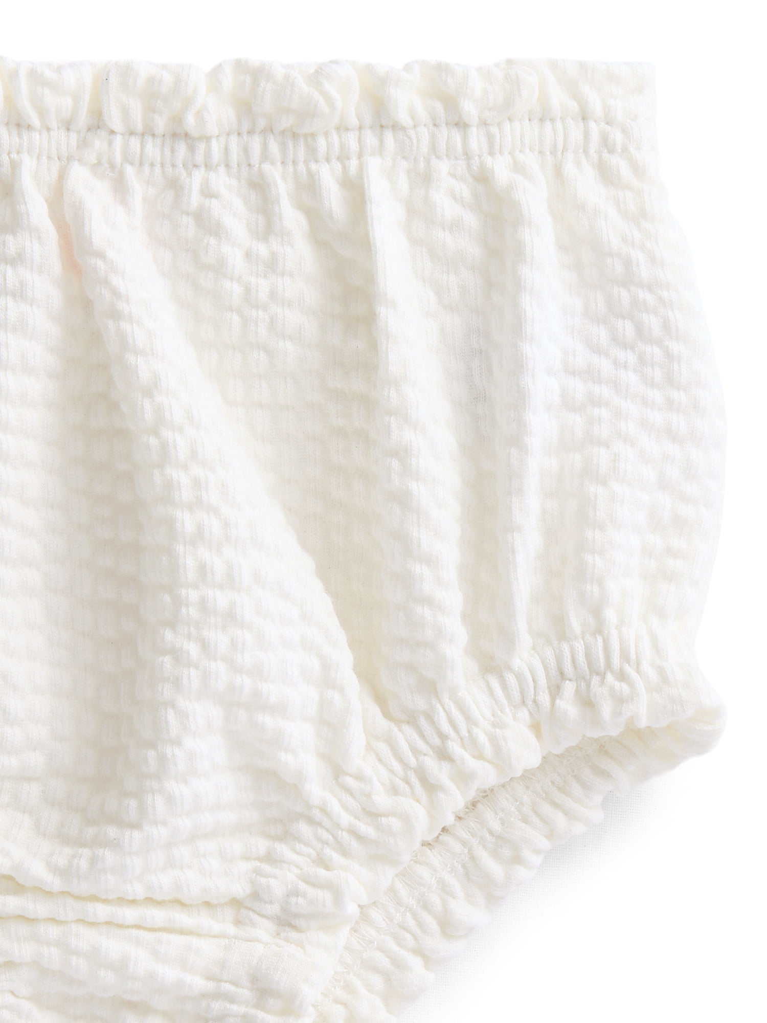 Wonder Nation Baby Girls Seersucker Romper & Bloomers with Flutter-Sleeve, 2-Piece Set, Sizes 0–24M
