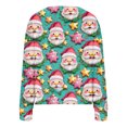 thumbnail image 4 of Cárdigan informal con estampado navideño para mujer, chaqueta con botones, blusa de poliéster, 4 of 5