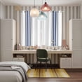 thumbnail image 5 of Abstract Geometric Blue Stripe Kitchen Curtains 63 Inch Length, White Backdrop Grommet Top Bedroom Living Room Curtains, Light Filtering Cafe Curtain Drapes 2 Panels Set 84''x63'', 5 of 9