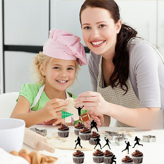 24 Pack Football Themed Toothpicks Disposable Touchdown Player Party Decorations Sports Theme Supplies for Birthday Celebrations