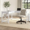 thumbnail image 2 of Scranton & Co L Shaped Contemporary Engineered Wood Desk in White, 2 of 7