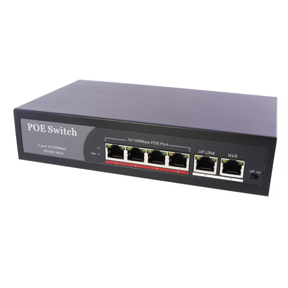 axGear PoE Network Switch 10/100m Power Injector 4 Port + 2 Port Power Over Ethernet