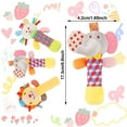 thumbnail image 4 of KABOER 3 Pcs Baby Soft Rattles Toys, Baby Sensory Rattle Toys, Plush Animal Rattle Toys, Infant Squeak Sound Sensory Toys for 0-6 Months Newborn, 4 of 7