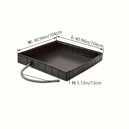 Portable Foldable Camping Shower Pan - Drain Hose & Clamps Included - Lightweight for RV, Backyard & Travel - No Electricity Needed