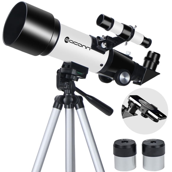 Telescopes, Telescope for Kids and Adults Beginners, 70mm Aperture 400mm Focus Length Refractor Travel Telescope with AZ Mount for Observe The Moon a
