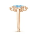 thumbnail image 3 of Angara Natural 1.4 Ct. Aquamarine with Diamond Halo Ring in 14K Rose Gold for Women (Ring Size: 3.5), 3 of 10