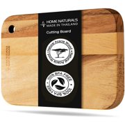 Home Naturals Cutting Board - Acacia Wood cutting board with a hole, Convenient Hanging - Made in Thailand (13" x 8.8")