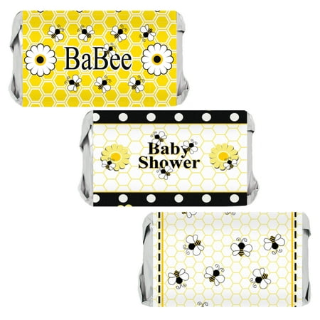- Bumble Bee Baby Shower Party Favor Stickers for Hershey's Miniatures Bars (Set of 54)