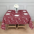 thumbnail image 3 of Red Christmas Snowflake Pattern Square Tablecloth,Waterproof Square Table Cover,Wipeable Spillproof Washable Table Cover for Home Kitchen Party Decor 60"x60"(152x152cm), 3 of 6