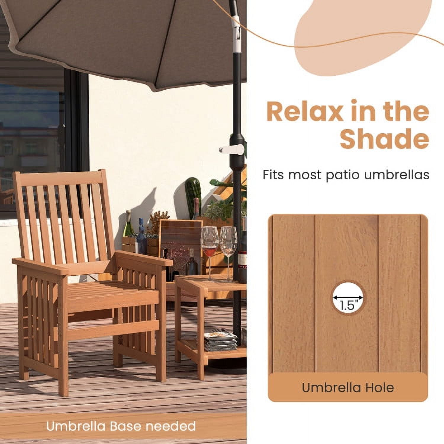 Aimee Lii 3 Pieces Patio Furniture Sets with 1.5" Umbrella Hole, Patio Sectional Furniture Set Aimee Lii 3 Pieces Patio Furniture Sets with 1.5" Umbrella Hole, Patio Sectional Furniture Set