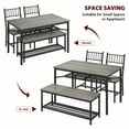 thumbnail image 3 of Maritcute  Dining Table Set for 4, Kitchen Table and Chairs for 4 with Storage Bench, Rectangular Kitchen Table Set with Wine Rack, Dining Room Table Set for Small Space, Apartment, 3 of 9