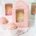 thumbnail image 7 of Hzzsbu Cupcake Boxes, 10 Pcs Single Paper Cupcake Holder Containers, Candy Cookies Desserts Gift Boxes with Window and Handle for Wedding Birthday Party, 7 of 7