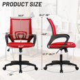 thumbnail image 2 of CL.HPAHKL Mesh Office Chair with Wheels, Adjustable Ergonomic Computer Desk Chair with Lumbar Support & Armrest, Comfortable Swivel Rolling Chair for Home Office Work Study, 2 Pack, Red, 2 of 7