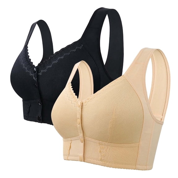 siminsem Women‘s Backless Silicone Adhesive Bra Strapless Push Up Wireless Invisible Sheer Lace 2 Pack Plus Size, BK3,36