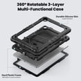 thumbnail image 2 of For Samsung Galaxy Tab A9+/A9 Plus Case 11 inch, 360 Rotating Shockproof Cover with Stand, Screen Protector, Shoulder Strap (2023, SM-X210/X216/X218), Black, 2 of 7
