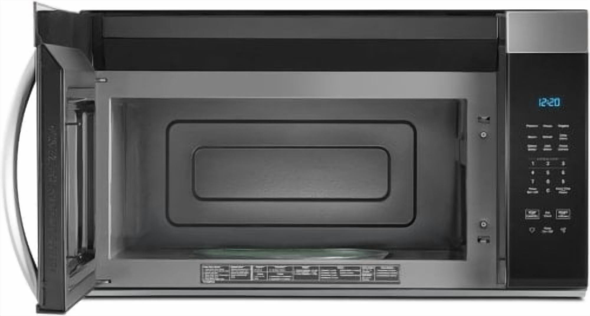Whirlpool 1.7 Cu. Ft. Over-the-Range Microwave Oven with 1000 Watts, 2-Speed 300 CFM Venting System, Add 30 Seconds, Stainless Steel