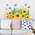 thumbnail image 3 of Un conjunto de pegatinas de pared con girasoles y mariposas para salas de estar, 3 of 5
