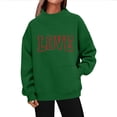 thumbnail image 5 of Pxxlle Love Sweatshirts for Women Valentines Day Sweatshirt Oversized High Neck Pullovers with Pockets Long Sleeve Holiday Tops Green S, 5 of 6