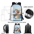 thumbnail image 6 of Uourmeti Owl With Book Backpack, Student Bookbag 17 Inch Side Mesh Pockets School Backpack for Work Travel, 6 of 6