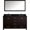 thumbnail image 2 of Caroline Avenue 60" Double Bathroom Vanity in Espresso with Black Galaxy Granite Top and Square Sink with Mirror, 2 of 5