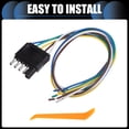 thumbnail image 6 of Unique Bargains 1 Set Car 5 Way Flat Trailer Wiring Harness Plug W/ 20 Inch Wire Trailer End Durable 5 Pin Male Connector Trailer Light Black, 6 of 7
