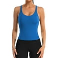 thumbnail image 1 of Charmo Women's Scoop Neck Ribbed Tank Tops Slim Straps Cropped Tops Built in Bra, 1 of 6