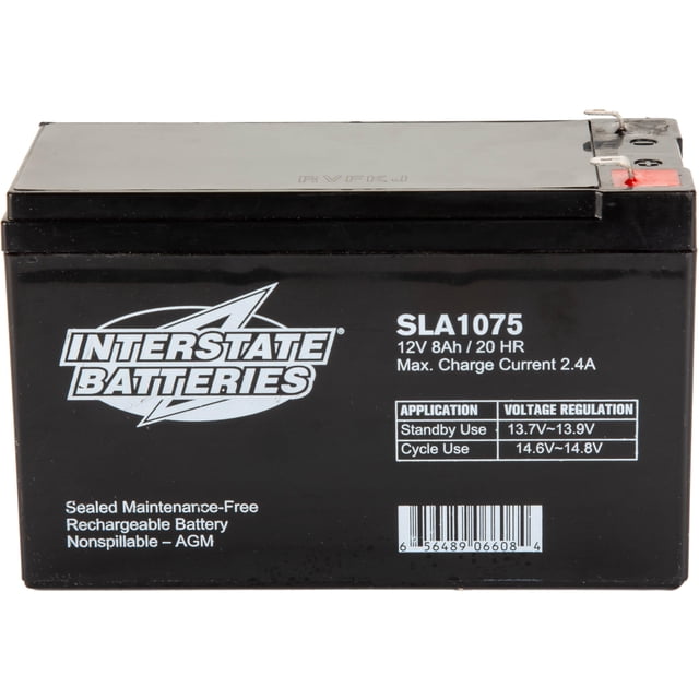 Batería Interstate Batteries 12V 8Ah SLA1075 recargable
