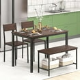 thumbnail image 4 of SogesPower Dining Table Set for 4, Kitchen Table with 2 Chairs and 1 Bench, Use for Living Room Dining Room Kitchen, Brown, 4 of 9
