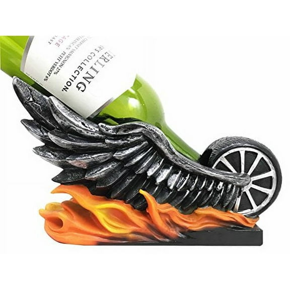 Highway To Hell Devil Wings Motorbike On Fire Ghost Rider Chopper Wine Holder Figurine Sculpture Kitchen Hosting Home Decor Great Gift For Motorcycle Lovers Gang Bikers Chopper Collectors