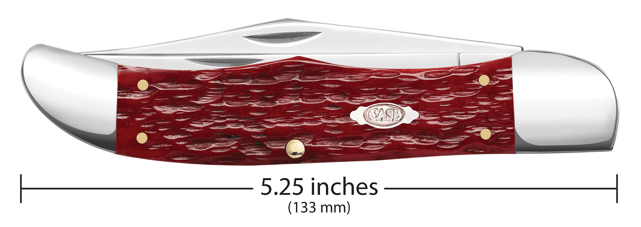 Case XX Knives Folding Hunter Jigged Dark Red Bone Carbon Steel Knife