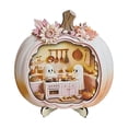 thumbnail image 2 of Dalxymotic Halloween Ghost Pumpkin Light, Fall Miniature Pumpkin Dollhouse Decor, Desktop Decoration Gift, Mini House Decor, Halloween Ornament for Desktop, Shelf, Mantel, Office, 2 of 6