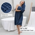 thumbnail image 4 of Jessy Home 8 Piece Oversized Navy Blue Bath Towel Set-2 Extra Large Bath Towel Sheets, 2 Hand Towels, 4 Washcloths-600GSM Soft Plush Towel Set, 4 of 9