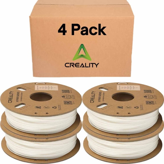 Creality Hyper PLA 3D Printer Filament 1.75mm White, 1kg, High-Speed - 4pk