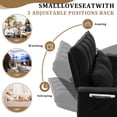 thumbnail image 6 of 53 inch 3-in-1 Convertible Sofa Bed Pull Out Sofa, Multi - Functional Loveseat Sleeper with Adjustable Back, Side Pockets & Smooth Wheels, Velvet Upholstered for Living Room, Black, 6 of 7
