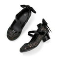 thumbnail image 5 of Bocca Girls Party Dress Shoes Black Glitter Mary Jane Wedding Princess Shoes With Bow 1M, 5 of 5