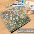 thumbnail image 4 of FORMRS 3 Ring Photo Album 4"x6" Self Adhesive Large Capacity PU Leather Cover, Beige Floral Garden, 4 of 8