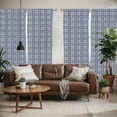 thumbnail image 2 of Ambesonne Geometric Window Curtains, Abstraction of Shapes, Each 28" W x 63" L, Beige and Navy Blue, 2 of 4