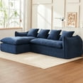 thumbnail image 4 of 3 Seater With Chaise, L-shape Deep Seat For Office, Oversized Comfy Couch, Left Facing, Blue Foam Living Room Furniture Facing Sectional, Comfy, Couch, 4 of 4