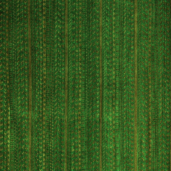 Ahgly Company Indoor Square Abstract Green Modern Area Rugs, 3' Square