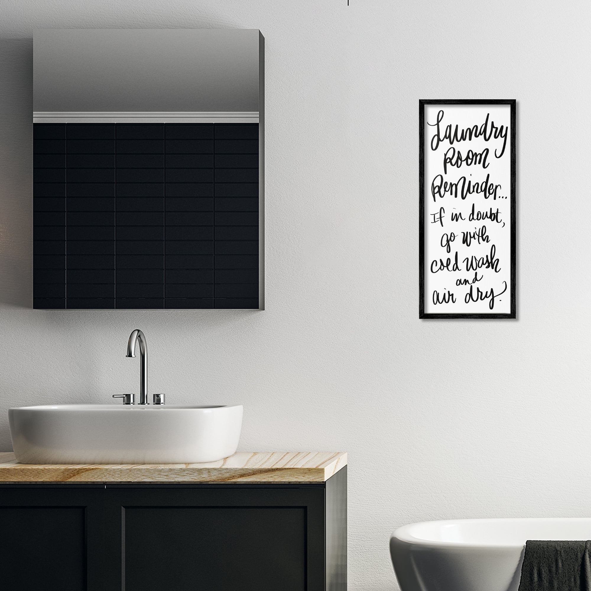 Stupell Industries If In Doubt Laundry Tip Black Framed Giclee Art, design by SD Graphics Studio