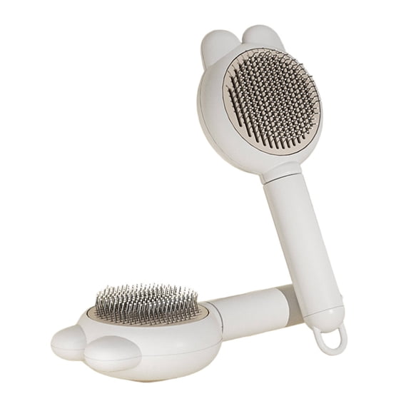 ACDANC 2Pcs Cat Brush Ergonomic Cat Brush for Shedding Rounded Stainless Steel Teeth Cat Grooming Supplies,Blue,Rabbit Ear Shaped