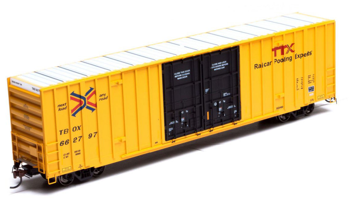 Athearn HO Scale 60ft Gunderson DD HiCube Box Car Railbox/RBOX (Yellow