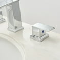 thumbnail image 4 of BWE Waterfall Widespread Bathroom Faucet Chrome 3 Holes with Pop Up Drain Stopper with Overflow and Supply Line Lead-Free 2-Handle Bath Lavatory Vanity Sink Mixer Tap Square, 4 of 21