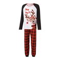 thumbnail image 3 of Diconna Family Matching Elk Print O-Neck Long Sleeve Tops Plaid Trousers, 3 of 9