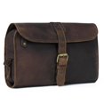 thumbnail image 1 of Neceser colgante LEATHER VILLAGE Vintage de piel marrón, 1 of 7