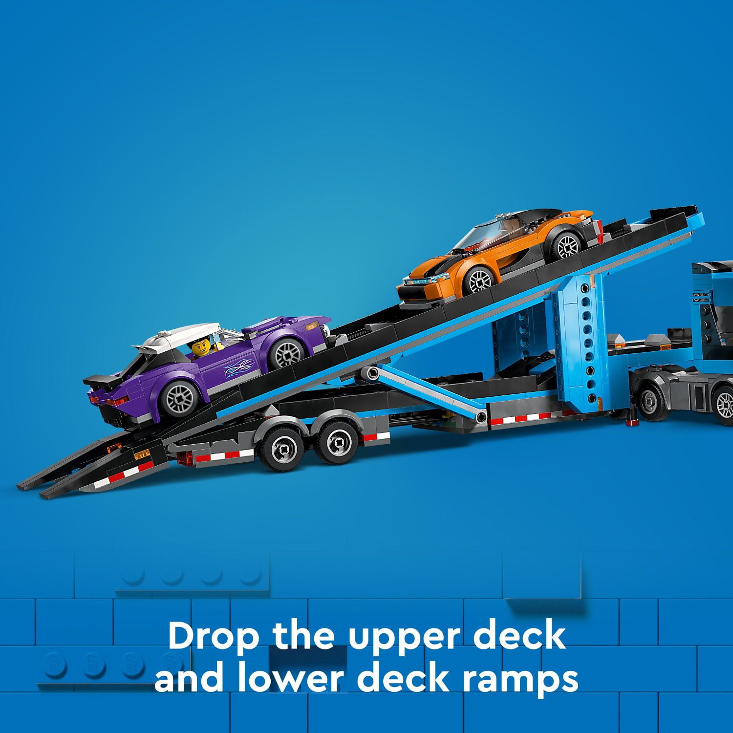 LEGO City Car Transporter Truck with Sports Cars Playset, Car Toy, 4 Vehicle Toys for Ages 7 and up, 60408