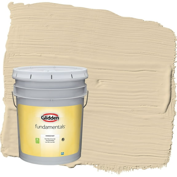 Glidden Fundamentals Almond Cream / Beige Semi-Gloss Interior Paint, 5 Gallon