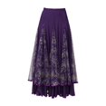 thumbnail image 1 of Falda de baile de salón para mujer, falda española, ropa, vestido de fiesta, falda de danza del vientre Talla M Morado, 1 of 8