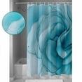 thumbnail image 4 of Marble Texture Shower Curtain, 72" x 72", Light Blue Lines Ink Art Watercolor Waterproof Bathroom Curtain Washable Shower Curtain Set with 12 Hooks, 4 of 6