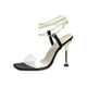 thumbnail image 2 of Sandalias de tacón alto con punta abierta y correa en el tobillo con cadena de metal transparente sexy para mujer Wmkox8yii hfjk3475, 2 of 6